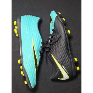 Nike Hypervenom Phantom III FG Soccer Cleats Black Teal Youth Size 8
